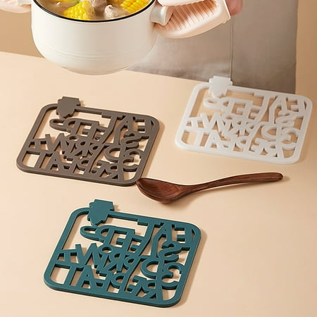 

Travelwant Silicone Placemats for Dining Table Leather Textural Designed Silicone Table Mats Table Mat Non-Slip Oil Proof Water Heat Stain Resistant Washable