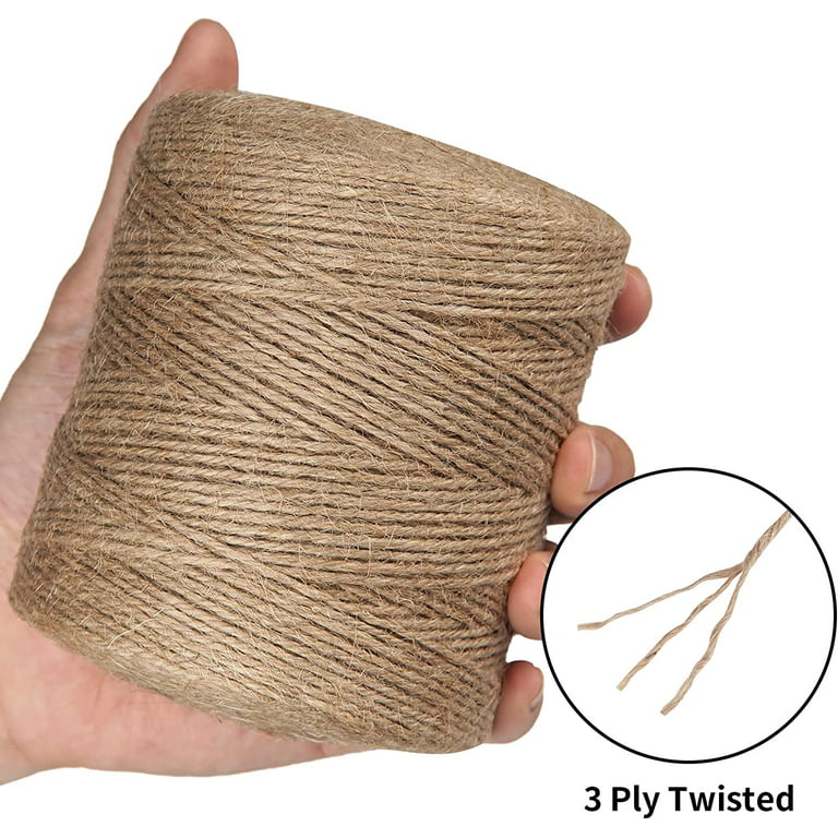 Natural Jute Twine, 328 Feet Twine String for DIY Art Crafts, Gardening,  Gift Wrapping, Packing Materials (Nature Brown)