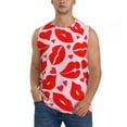 thumbnail image 3 of Uemuo Lips Kiss Pattern Men's Sleeveless T-Shirt,Muscle Athletic Tank Top, Moisture-wicking Quick-dry Breathable Classic Tee Top for Gym Run Outdoor Sports-Large, 3 of 8