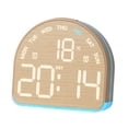 thumbnail image 2 of Reloj despertador con pantalla digital, decoración multifuncional, adorno de regalo con hora y temperatura, reloj de escritorio digital para mesa. Amarillo, 2 of 8