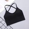 thumbnail image 4 of Womens Sports Bras Comfort Oman Bras With String Quick Dry Shockproof Running Fitness Underwear Bras for Women Black M, 4 of 7