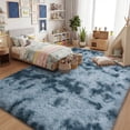 thumbnail image 3 of ZENELESS Super Soft Fluffy Rug,6x9ft Anti-skid Shaggy Rug, Plush Floor Carpet for Living Room Bedroom Nursery Tie-dye Blue&Gray, 3 of 9