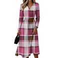 thumbnail image 2 of Women's Fall Boho Floral Print V-Neck Dress Plus Size Flowy Casual V Neck Wrap Dress Casual Vacation Dress Trendy Lightweight Breathable Dress, 2 of 6