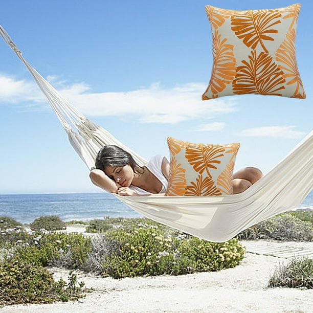 Funda de almohada de hoja de palma 45x45cm - Tela de terciopelo, suave y transpirable, funda lavable para sofá o cama, gris café verde naranja