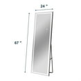 thumbnail image 4 of Demi Bonn 67x24 Inch Frameless LED Full-Length Mirror, Black Tempered Glass, True Reflection, 50,000-Hour LED, Multi-Mount, Anti-Desilvering, High Color Accuracy, 4 of 7
