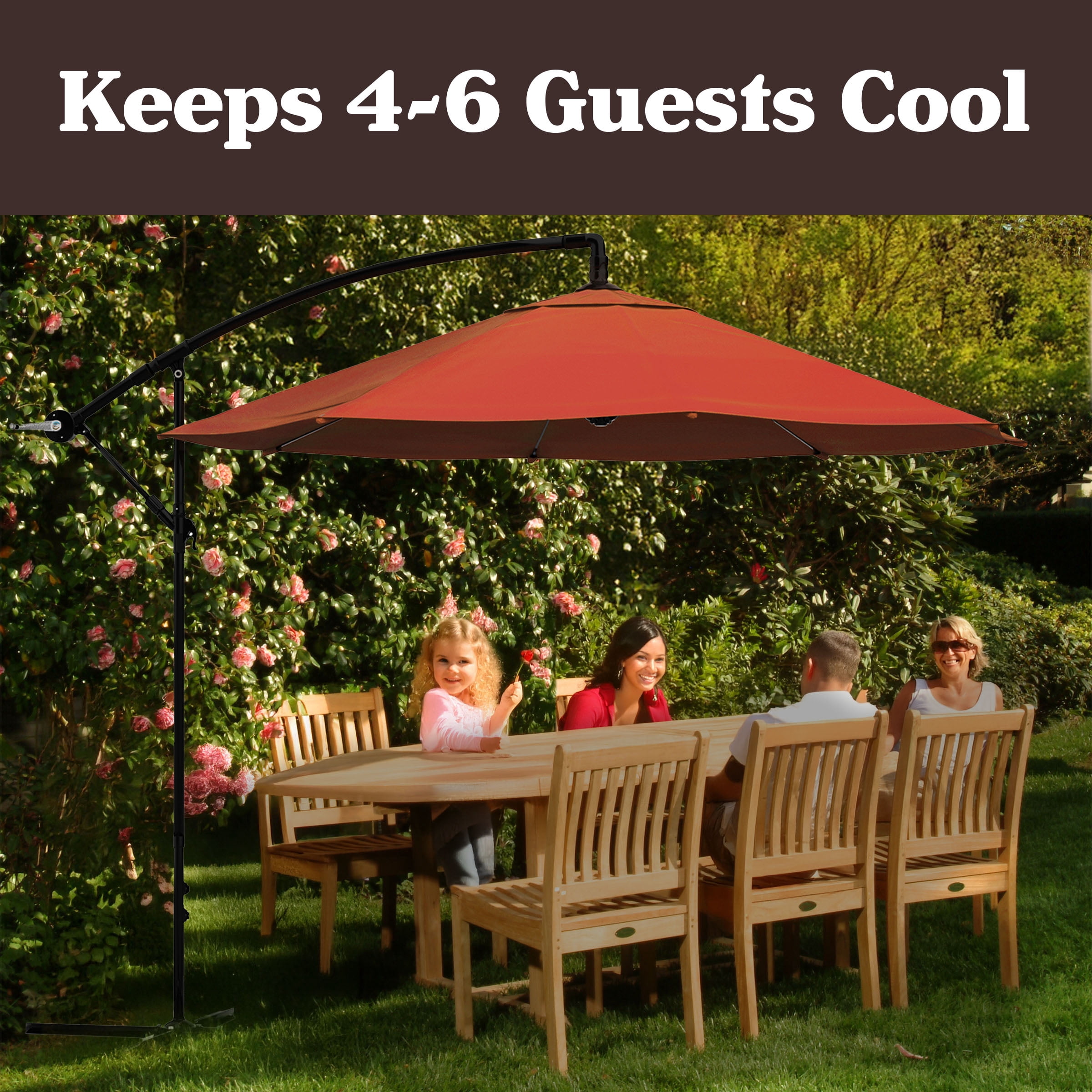 Pure Garden Offset 10-ft. Aluminum Hanging Patio Umbrella