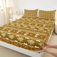 thumbnail image 3 of Manfei Happy New Year Full Size Sheets,Cute Christmas Snowmen Bed Sheets,Sweet Candy Cnae Sheet Sets For Teens,Luxury Bedroom Decor,4 Pieces, 3 of 7