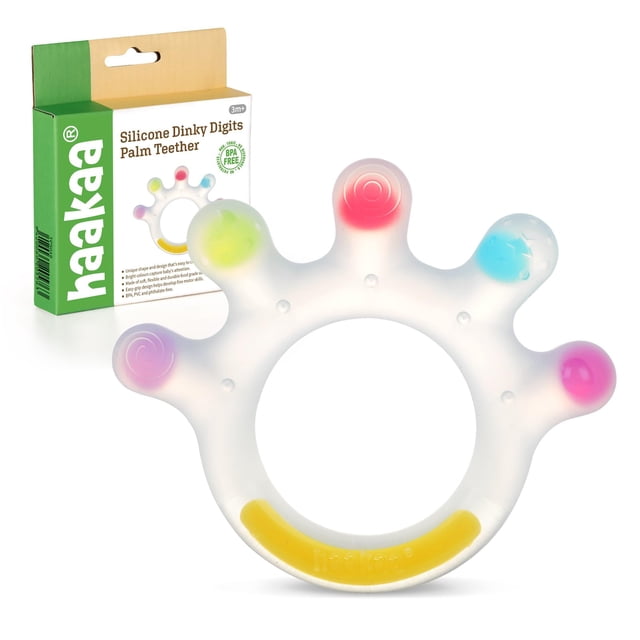 Silicona Teether Haakaa Dinky Digits Palm apta para uso alimentario, 0-12 M