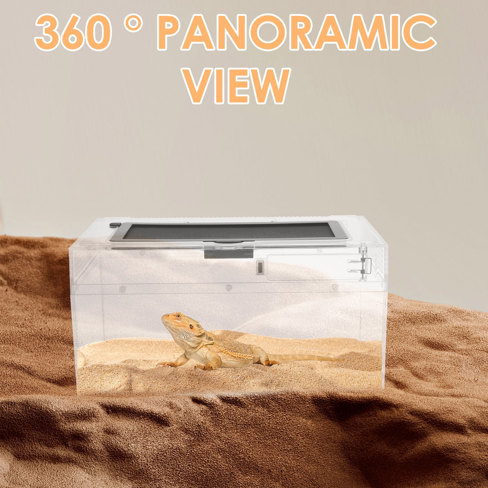 Wekvgz Reptile Terrarium Clear Breathable Reptile Breeding Box Multipurpose Gecko Container for Snake Tarantula Hermit Crab Jumping Spider