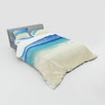 thumbnail image 2 of Ambesonne Tropical Bedding Set 4 Pcs, Shore Sea with Waves, Queen, Cream Turquoise White, 2 of 2