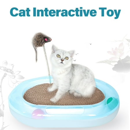 carno Cat Track Toy Ball Disk Circle Puzzle Tunnel with Cat Scratcher Catnip Tease Stick Pet Interactive Toy for Kittens