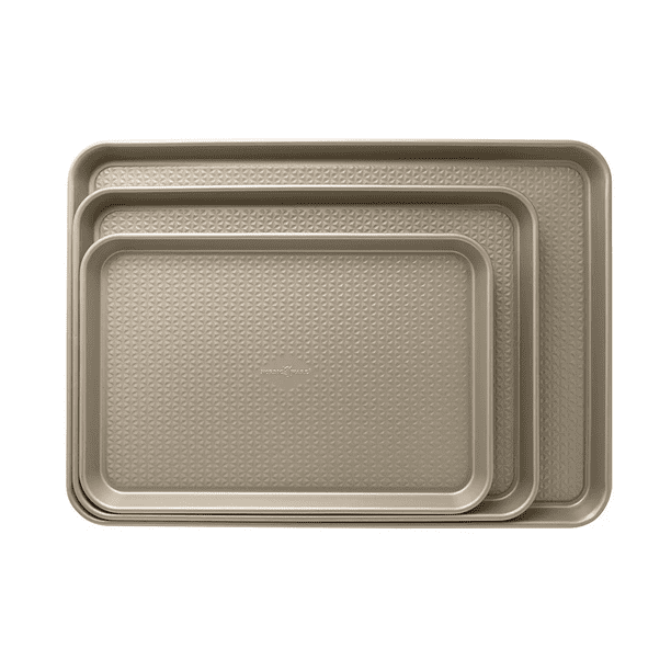 NORDIC WARE 3Piece Nonstick Baking Sheet Pan Set in Gold