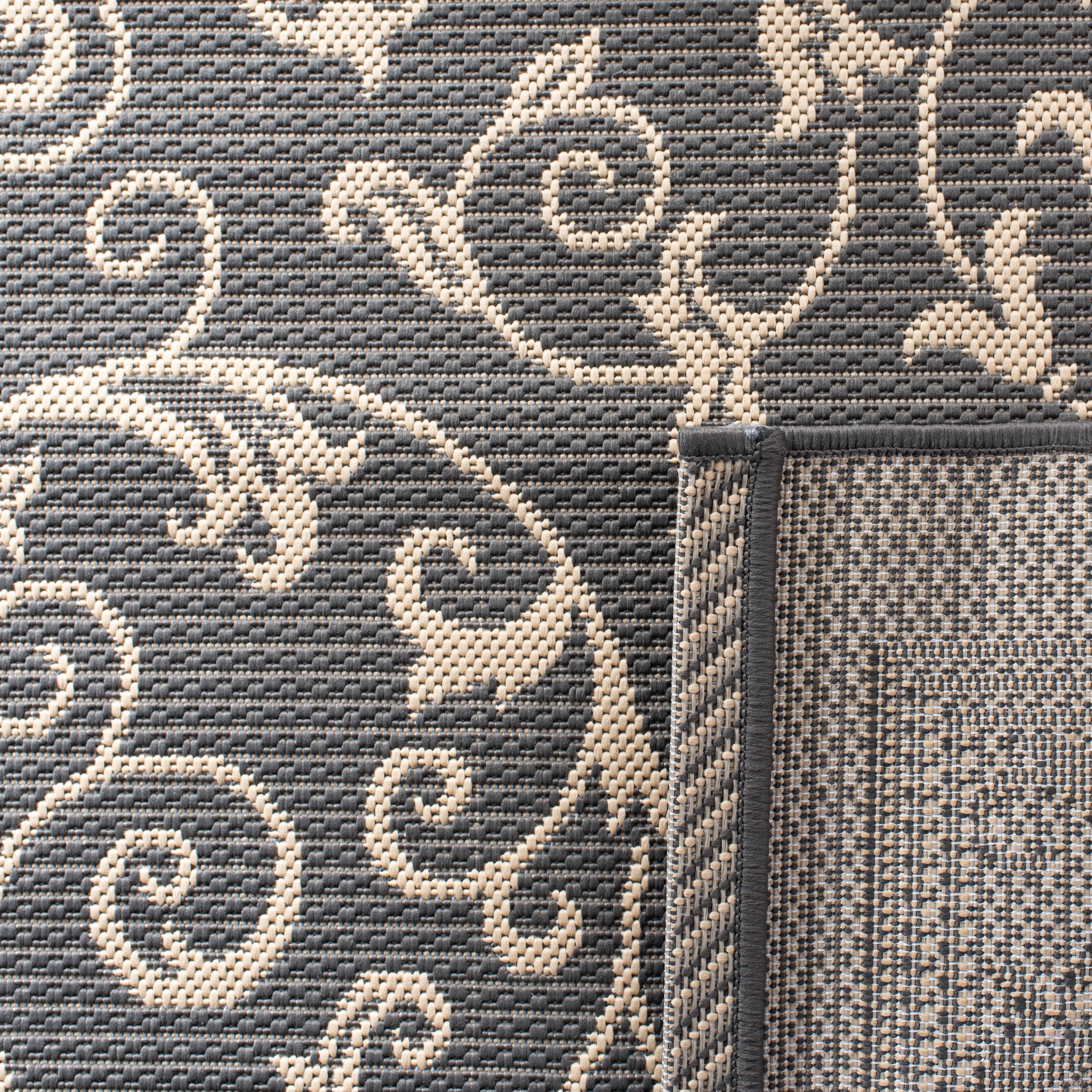 Safavieh Courtyard Nanda Botanical Indoor/Outdoor Runner Rug, Gray/Natural, 2'3" x 14'