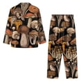 thumbnail image 4 of Renewold Warm Pajamas for Women Birthday Gifts 2 PCS Aesthetic Mushroom Graphic Crewneck Button-Down Sweatshirt Sweatpants Matching Set Relaxed Sleep Pj Set Size XS, 4 of 6
