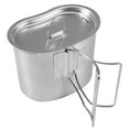 thumbnail image 1 of Tasse de Cantine en Acier Inoxydable avec Couvercle et Poignées Pliables pour Camping en Plein Air Randonnée Pique-Nique Survie, 1 of 8