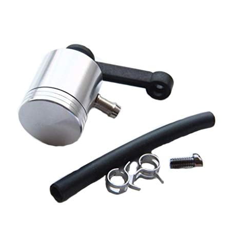 Silver Universal Motorcycle Front Brake Tank Fluid Oil Reservoir Master Cylinder