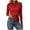Red, variant on mgoYE Women's Mesh Top Long Sleeve Mock Neck Sheer Blouse Floral Lace Tops(Black,XL)
