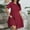 Red, variant on QUNYINEY Women's Dresses Casual Short Sleeve Solid A-Line Dress Cotton Crew Neck Plus Size Midi Sundress