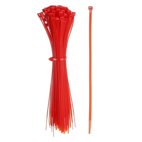 Uxcell Zip Ties Plastic Cable Ties, Self-Locking Wire Zip Tie Fit for Home Garden Office Workshop Travel Red 10 Inch