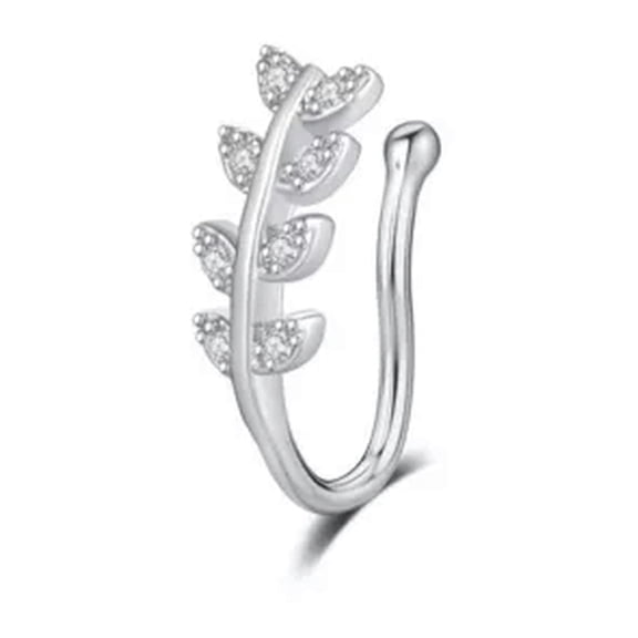 HOOUN 1pc Fake Piercing Nose Cuff Nose Ring Nose Clip Gem Crystal Non Pierced Jewelry-2