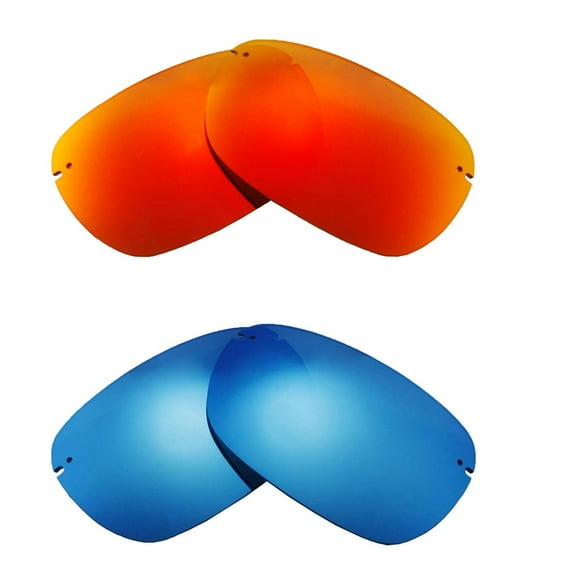 Walleva Polarized Fire Red   Ice Blue Replacement Lenses For Maui Jim Sandy Beach Sunglasses