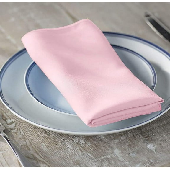 Raindrops 8pcs Simple and Generous Satin Napkins Pink Washable for Party Use