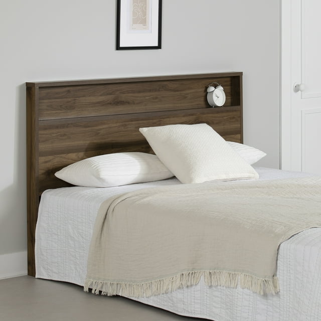 Tête de lit avec tablette Double / Queen, fini Noyer naturel, collection Musano de Meubles South Shore
