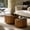 Walnut, variant on Leumius Round Nesting Coffee Table Set of 2, Wood Accent Tables with Vertical Slatted Body, Rustic Farmhouse Side Tables for Living Room Walnut