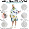 thumbnail image 5 of Wearable Oversized Blanket,White Dinosaurs Clouds Leaves Pattern Wearable Blanket Hoodie for Adults,Cozy Hooded Blankets with Super Pockets,Super Warm Fuzzy Pullover for Women & Men, 5 of 6