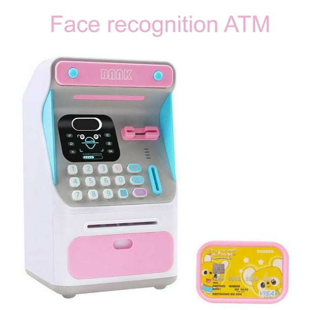 Yawots Mini Toy Atm Savings Bank Pink Piggy Bank Machine For Real Money With Card Bill Feeder Coin Reader Balance Calculator Safe Box For Kids Walmart Com