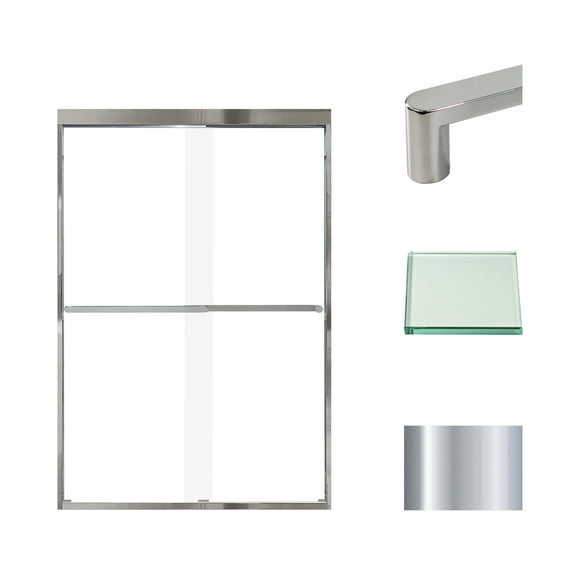 Transolid Fbpt487008c-R 70" High X 47" Wide Bypass Frameless Shower Door - Chrome