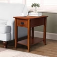 thumbnail image 5 of Table d'Appoint en Bois avec Poignée de Tiroir Antique, Brun Foncé, 5 of 5
