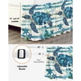 thumbnail image 3 of Blue Sea Turtle Bed Skirt Queen Size 16" Drop Blue Floral Starfish Retro Striped Ruffled Wrap Around Bed Skirts Adjustable Elastic Bedskirt Dust Ruffle for Queen Size Bed, 3 of 7
