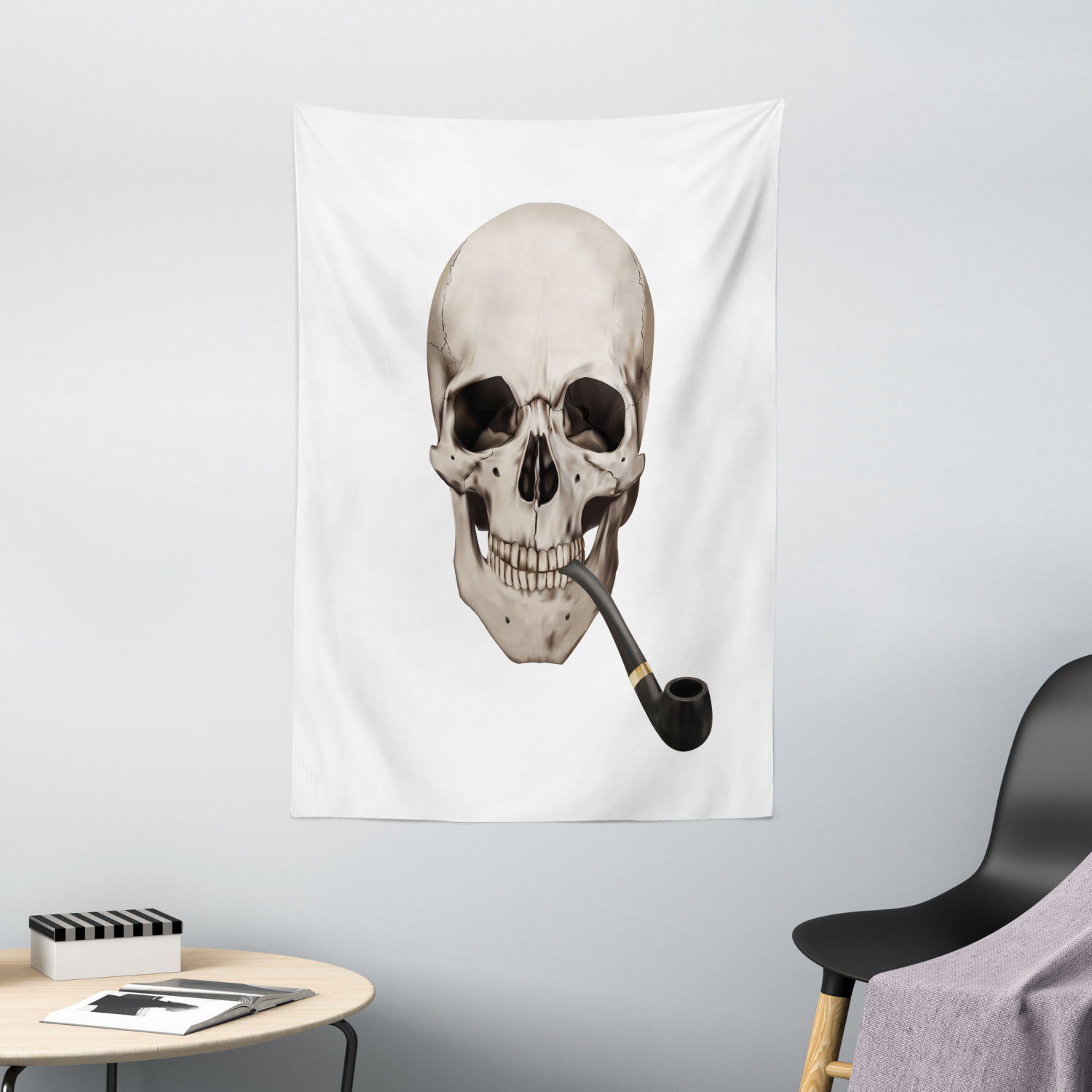 Human Death Skull Of Head Wall Hanging Poster Home Decor Tapestry Art Boho Hippy 