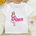 thumbnail image 3 of Camiseta de algodón para niñas 2024, bonita camiseta con estampado de Diana y Roma para niños, ropa de moda de verano para niños, camisetas de manga corta para bebés, 3 of 5