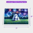 thumbnail image 5 of Happy New Year Exotic Shorthair Family Cheer Winter Midnight Firework 7x5in Folded Greeting Card Cat Lover Kitten Owner Gifts Single Note Card with Envelope - 02025, 5 of 5