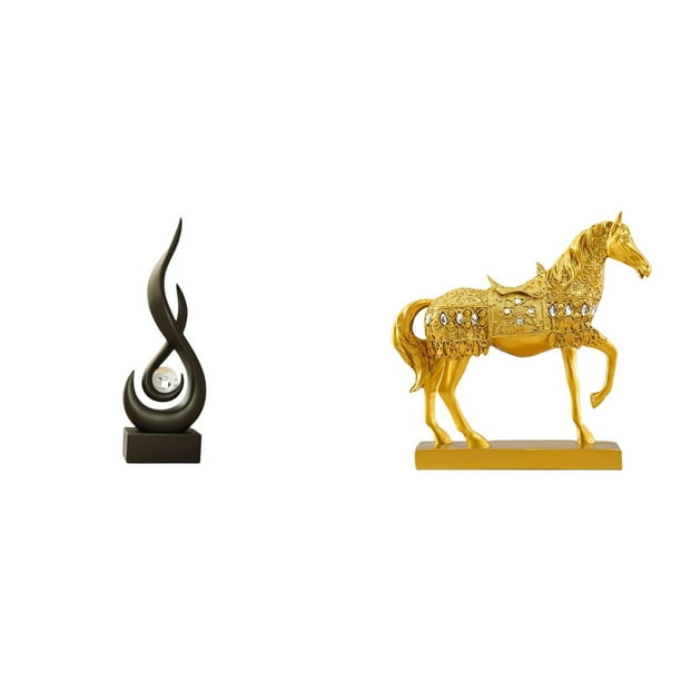 Escultura abstracta de fuego,Estatua de arte abstracto,adorno para decoración del hogar,Escultura de fuego moderna,coleccionable,regalo,Estatuas de caballos,Estatuas de caballos Figura de