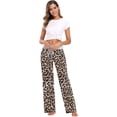 thumbnail image 6 of Women's Leopard Pajama Pants, Casual Pajama Bottoms Lounge Pants Wide Leg, 6 of 7