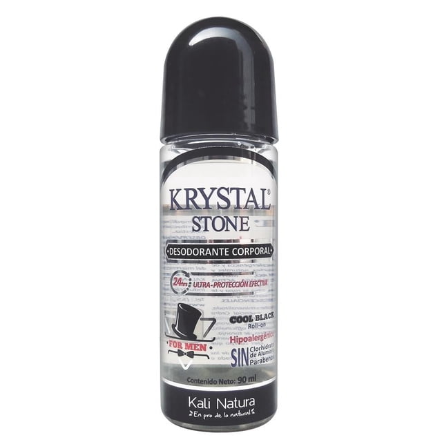 Desodorante Corporal Roll On Krystal Stone Cool Black 90 ml