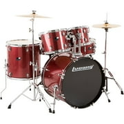 Ludwig Backbeat Complete 5-Piece Drum Set with Hardware and Cymbals, Wine Red Sparkle