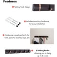 thumbnail image 3 of BirdRock Home Folding Hook Coat and Hat Rack - 5 Hooks, 3 of 9