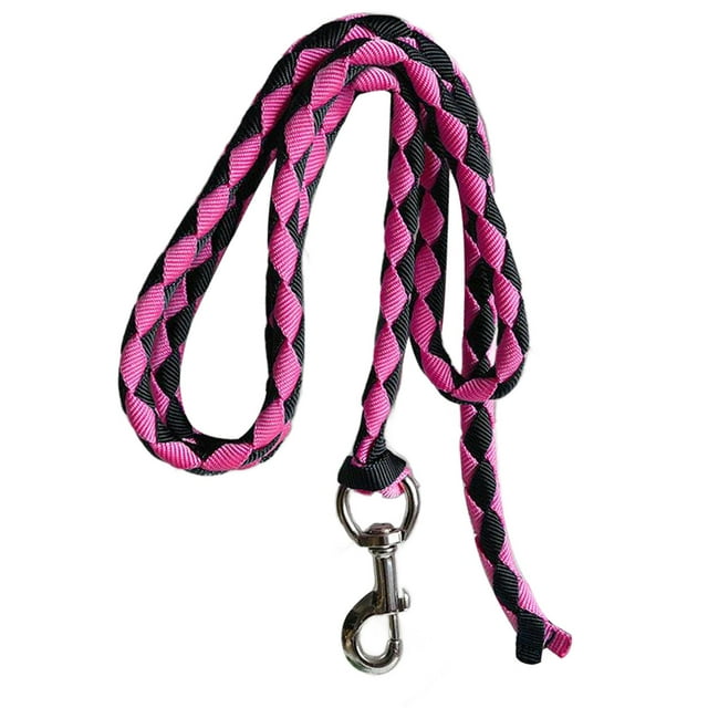 S SERENABLE Horse Lead Rope Horse Leash Rope Horse Leading Rope Rein for Dog, Sheep, Pet 2.5m Pink and Black