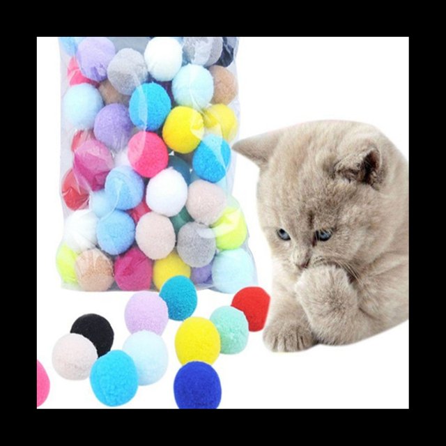 400 Piezas Juguete Interactivo para Gatos Juguete para Gatos Gatito Mini Juego Juguete EláStico Bola de Pelusa Accesorios para Mascotas