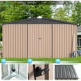 thumbnail image 3 of YODOLLA 12 x 12 ft. Outdoor Metal Storage Shed with Sliding Roof & Lockable Door in Brown for Patio, Garden& Backyard, 3 of 6