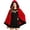Z_ Wine Capes & Cloaks, variant on UTSJKR Women Ruffle Trim Velvet Hooded Cape, Satin Bow Front Cloak, Fairytale Outer Robe for Little Red Riding Hood Halloween Cosplay Costume Wine M