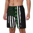 thumbnail image 5 of Men's 2 in 1 Swim Trunks with Compression Liner St. Patrick'S Day Irish America Flag Quick Dry Beach Shorts, 5 of 6