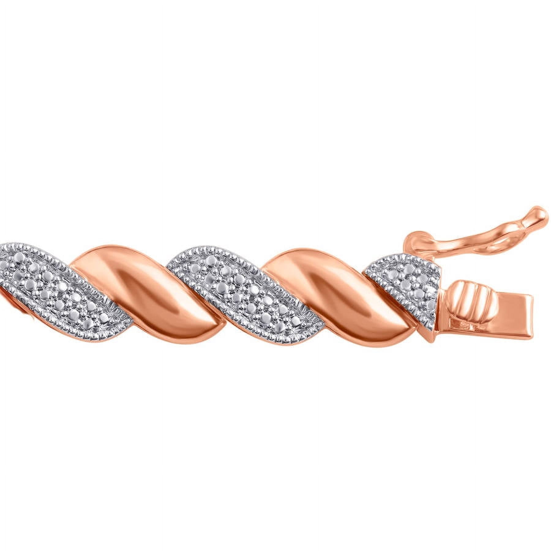 Diamond Accent 14kt Rose-Tone Fashion Bracelet, 7.50"