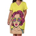 thumbnail image 2 of Vestido holgado con bolsillos para mujer traje veraniego de estilo Pop a la moda para uso diario, 2 of 6