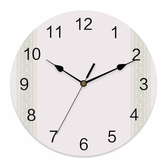 Wall Clock Sage Green Beige Boho Clocks PVC Silent Non-Ticking Battery Operated Decorative Tribe Bohemian Style Round Clock for Home Living Room Kitchen Bedroom Office School Wall Decor 14 Inch