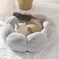 thumbnail image 3 of Cama suave para gatos Colco Cama de gato cálido para perro perrera interior con capucha cojín gris L, 3 of 8
